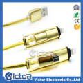 New Fashion Dual Head Multi-function Fast Speed USB Data Cable for Iphone and for Samsung Mobile Phone